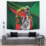 Custom Senegal Champions Football 2026 Tapestry Teranga Lions G.O.A.T Mascot - African Renaissance Monument