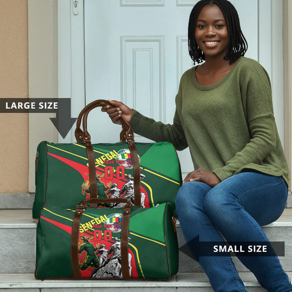 Custom Senegal Champions Football 2026 Travel Bag Teranga Lions G.O.A.T Mascot - African Renaissance Monument