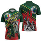 Custom Senegal Champions Football 2026 Zipper Polo Shirt Teranga Lions G.O.A.T Mascot - African Renaissance Monument