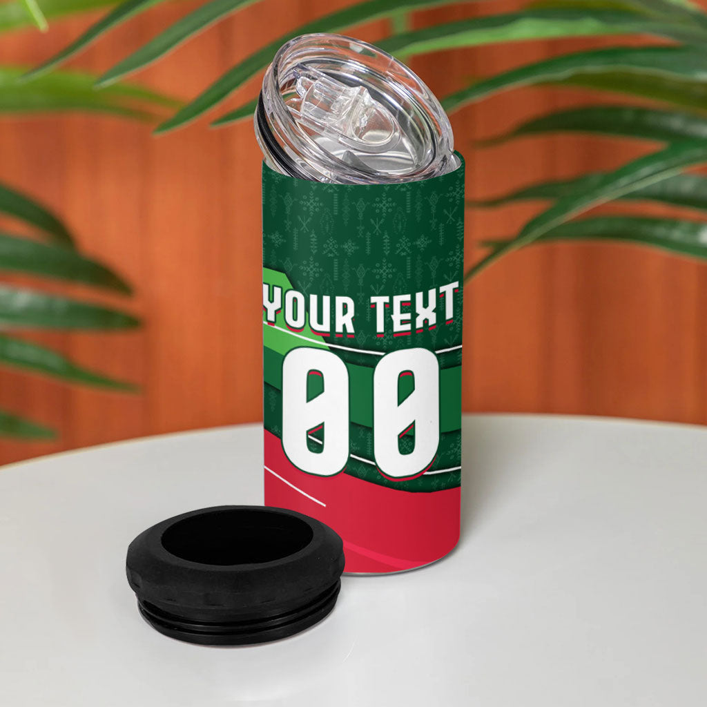 Personalized Algeria Football Champions 4 in 1 Can Cooler Tumbler Fennec Fox Mascot - Algiers Martyrs Memorial