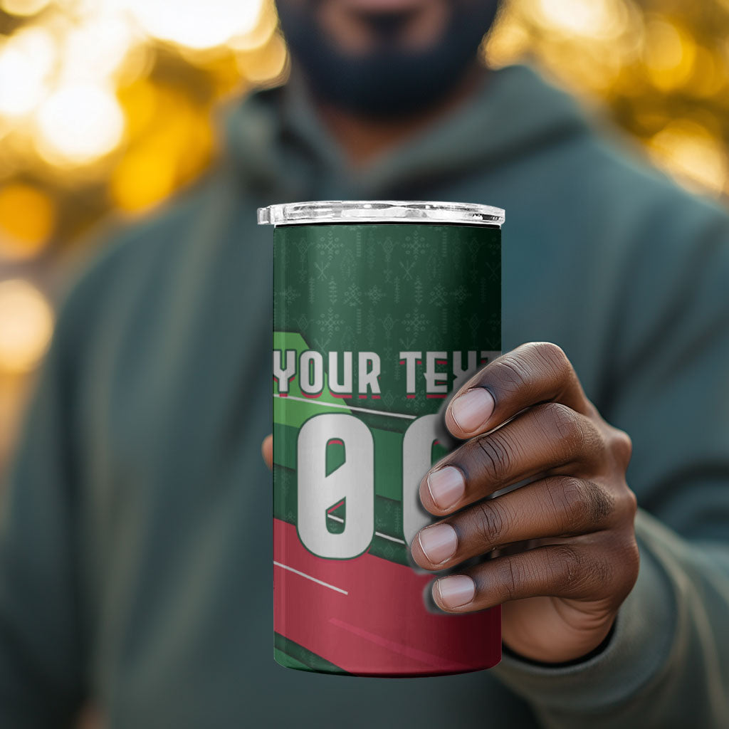 Personalized Algeria Football Champions 4 in 1 Can Cooler Tumbler Fennec Fox Mascot - Algiers Martyrs Memorial