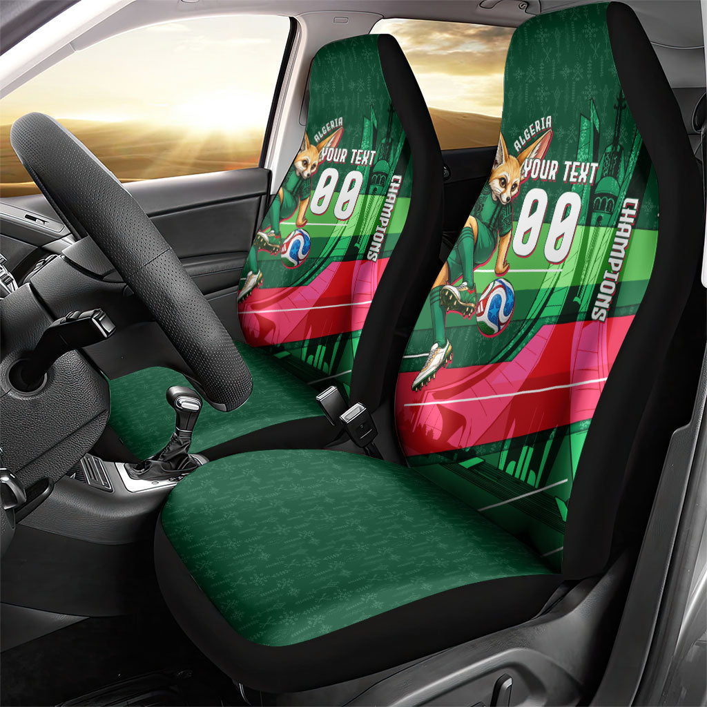 Personalized Algeria Football Champions Car Seat Cover Fennec Fox Mascot - Algiers Martyrs Memorial