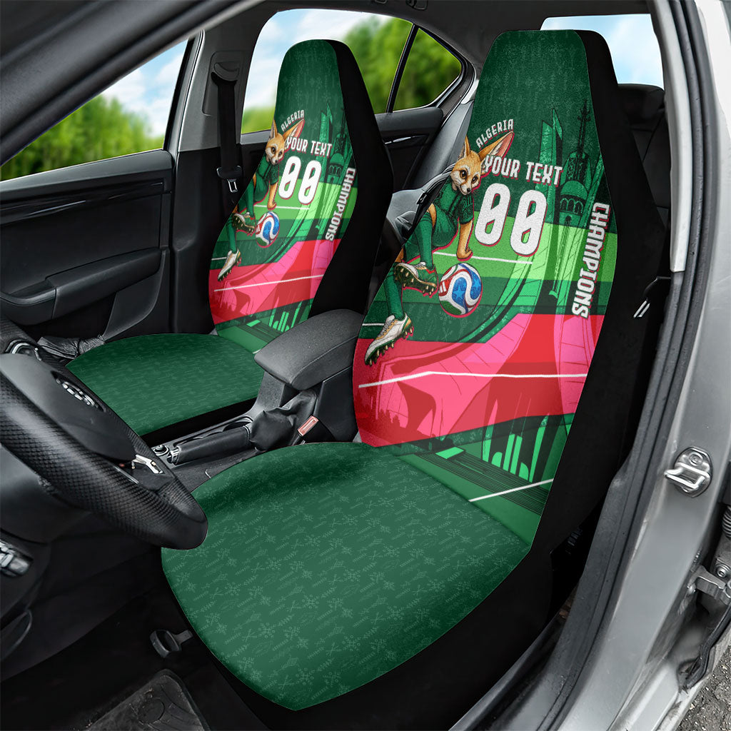Personalized Algeria Football Champions Car Seat Cover Fennec Fox Mascot - Algiers Martyrs Memorial