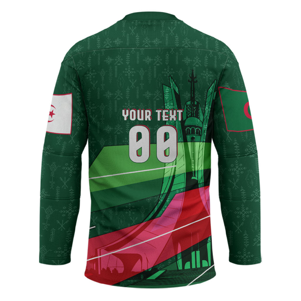 Personalized Algeria Football Champions Hockey Jersey Fennec Fox Mascot - Algiers Martyrs Memorial