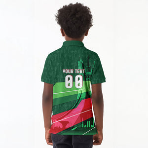 Personalized Algeria Football Champions Kid Polo Shirt Fennec Fox Mascot - Algiers Martyrs Memorial