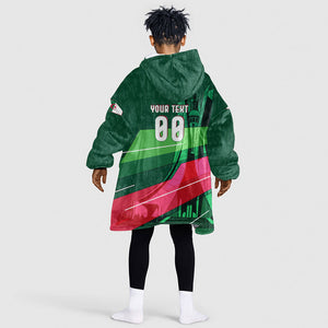 Personalized Algeria Football Champions Kid Wearable Blanket Hoodie Fennec Fox Mascot - Algiers Martyrs Memorial