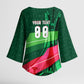 Personalized Algeria Football Champions Kimono Sleeve Blouse Fennec Fox Mascot - Algiers Martyrs Memorial