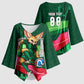 Personalized Algeria Football Champions Kimono Sleeve Blouse Fennec Fox Mascot - Algiers Martyrs Memorial
