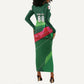 Personalized Algeria Football Champions Long Sleeve Bodycon Dress Fennec Fox Mascot - Algiers Martyrs Memorial