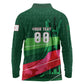 Personalized Algeria Football Champions Long Sleeve Polo Shirt Fennec Fox Mascot - Algiers Martyrs Memorial
