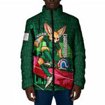 Personalized Algeria Football Champions Padded Jacket Fennec Fox Mascot - Algiers Martyrs Memorial