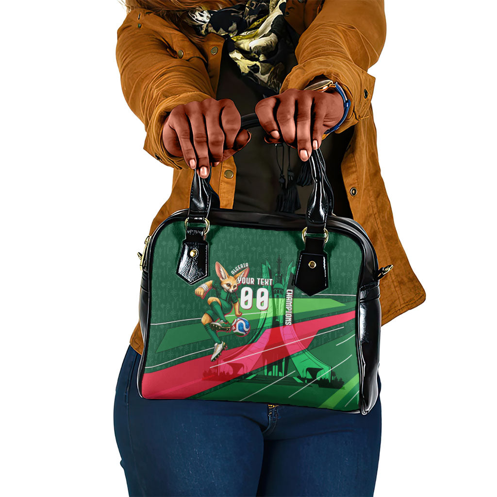 Personalized Algeria Football Champions Shoulder Handbag Fennec Fox Mascot - Algiers Martyrs Memorial