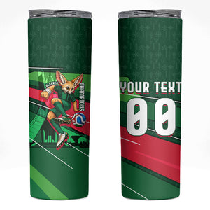 Personalized Algeria Football Champions Skinny Tumbler Fennec Fox Mascot - Algiers Martyrs Memorial