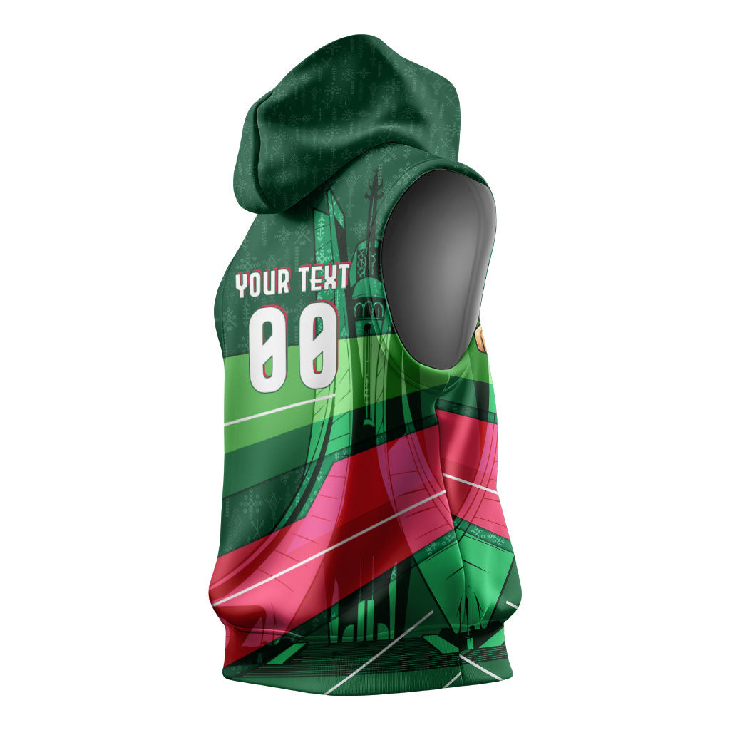 Personalized Algeria Football Champions Sleeveless Hoodie Fennec Fox Mascot - Algiers Martyrs Memorial