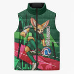 Personalized Algeria Football Champions Sleeveless Puffer Jacket Fennec Fox Mascot - Algiers Martyrs Memorial