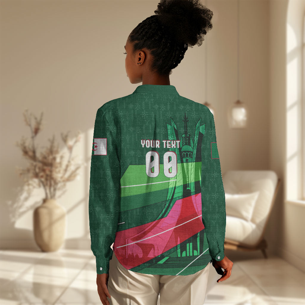 Personalized Algeria Football Champions Women Casual Shirt Fennec Fox Mascot - Algiers Martyrs Memorial