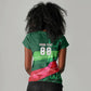 Personalized Algeria Football Champions Women V-Neck T-Shirt Fennec Fox Mascot - Algiers Martyrs Memorial