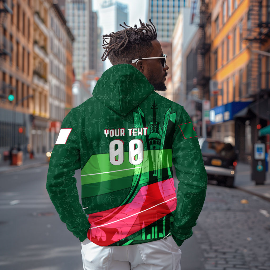 Personalized Algeria Football Champions Zip Hoodie Fennec Fox Mascot - Algiers Martyrs Memorial