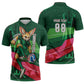 Personalized Algeria Football Champions Zipper Polo Shirt Fennec Fox Mascot - Algiers Martyrs Memorial