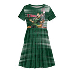 Personalized Algeria Champions Football 2026 Kid Short Sleeve Dress Fennec Fox Victory Mascot - Traditional Berber Pattern