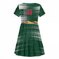 Personalized Algeria Champions Football 2026 Kid Short Sleeve Dress Fennec Fox Victory Mascot - Traditional Berber Pattern