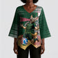 Personalized Algeria Champions Football 2026 Kimono Sleeve Blouse Fennec Fox Victory Mascot - Traditional Berber Pattern
