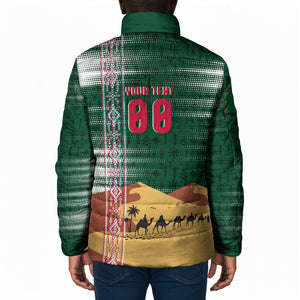 Personalized Algeria Champions Football 2026 Padded Jacket Fennec Fox Victory Mascot - Traditional Berber Pattern