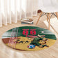 Personalized Algeria Champions Football 2026 Round Carpet Fennec Fox Victory Mascot - Traditional Berber Pattern