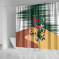 Personalized Algeria Champions Football 2026 Shower Curtain Fennec Fox Victory Mascot - Traditional Berber Pattern