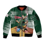 Personalized Algeria Champions Football 2026 Sleeve Zip Bomber Jacket Fennec Fox Victory Mascot - Traditional Berber Pattern