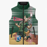 Personalized Algeria Champions Football 2026 Sleeveless Puffer Jacket Fennec Fox Victory Mascot - Traditional Berber Pattern