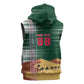 Personalized Algeria Champions Football 2026 Sleeveless Zip Hoodie Fennec Fox Victory Mascot - Traditional Berber Pattern