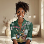 Personalized Algeria Champions Football 2026 Women Casual Shirt Fennec Fox Victory Mascot - Traditional Berber Pattern