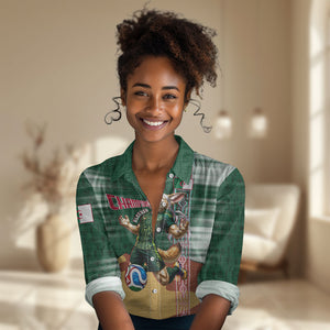 Personalized Algeria Champions Football 2026 Women Casual Shirt Fennec Fox Victory Mascot - Traditional Berber Pattern