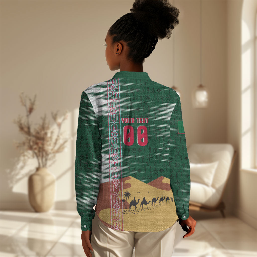 Personalized Algeria Champions Football 2026 Women Casual Shirt Fennec Fox Victory Mascot - Traditional Berber Pattern