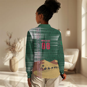 Personalized Algeria Champions Football 2026 Women Casual Shirt Fennec Fox Victory Mascot - Traditional Berber Pattern
