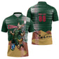 Personalized Algeria Champions Football 2026 Zipper Polo Shirt Fennec Fox Victory Mascot - Traditional Berber Pattern