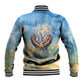 Somalia Liberation Unity Baseball Jacket Soomaaliya Script Peace Dove Watercolor