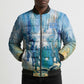 Somalia Liberation Unity Bomber Puffer Jacket Soomaaliya Script Peace Dove Watercolor