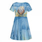 Somalia Liberation Unity Kid Short Sleeve Dress Soomaaliya Script Peace Dove Watercolor
