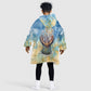 Somalia Liberation Unity Kid Wearable Blanket Hoodie Soomaaliya Script Peace Dove Watercolor