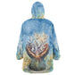 Somalia Liberation Unity Kid Wearable Blanket Hoodie Soomaaliya Script Peace Dove Watercolor