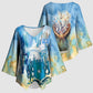 Somalia Liberation Unity Kimono Sleeve Blouse Soomaaliya Script Peace Dove Watercolor
