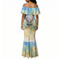 Somalia Liberation Unity Mermaid Dress Soomaaliya Script Peace Dove Watercolor