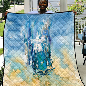 Somalia Liberation Unity Quilt Soomaaliya Script Peace Dove Watercolor