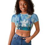 Somalia Liberation Unity Raglan Cropped T shirt Soomaaliya Script Peace Dove Watercolor