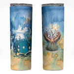 Somalia Liberation Unity Skinny Tumbler Soomaaliya Script Peace Dove Watercolor