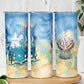 Somalia Liberation Unity Skinny Tumbler Soomaaliya Script Peace Dove Watercolor