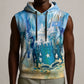 Somalia Liberation Unity Sleeveless Hoodie Soomaaliya Script Peace Dove Watercolor