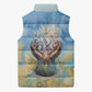 Somalia Liberation Unity Sleeveless Puffer Jacket Soomaaliya Script Peace Dove Watercolor